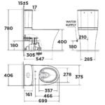 Bồn cầu American Standard 2407-WT (2407WT) 2 khối, nắp êm 491000S-WT, dòng Compact Codie - Ảnh 2