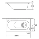 Bồn tắm American Standard 8161-WT (8161WT) bồn xây, dòng Saturn - Ảnh 2
