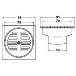 Phễu thoát sàn AMERICAN STADARD A-8200 (A8200) vuông 90 x 90 mm - Ảnh 3