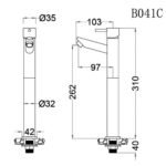 Vòi lavabo CAESAR B041CU lạnh (Kèm bộ xả nhấn) - Ảnh 7