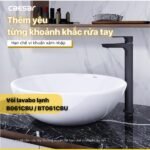 Vòi lavabo CAESAR B061CBU lạnh, màu đen nhám (Kèm bộ xả nhấn) - Ảnh 2