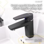 Vòi lavabo CAESAR B390CBU nóng lạnh, màu đen nhám - Ảnh 2