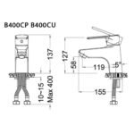 Vòi lavabo CAESAR B400CU nóng lạnh - Ảnh 7