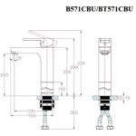 Vòi lavabo CAESAR BT571CBU nóng lạnh, màu đen nhám (kèm co chữ P) - Ảnh 4