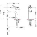 Vòi lavabo CAESAR B730CU nóng lạnh - Ảnh 8