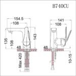 Vòi lavabo CAESAR B740CU nóng lạnh - Ảnh 7