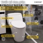 Bồn cầu CAESAR C1353 (CD1353) 1 khối nắp êm MU234, xả gạt - Ảnh 7