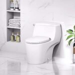 Bồn cầu CAESAR C1353F/ TAF060 (CD1353) 1 khối nắp rửa cơ TAF060, xả gạt - Ảnh 3