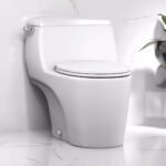 Bồn cầu CAESAR C1353F/ TAF060 (CD1353) 1 khối nắp rửa cơ TAF060, xả gạt - Ảnh 2