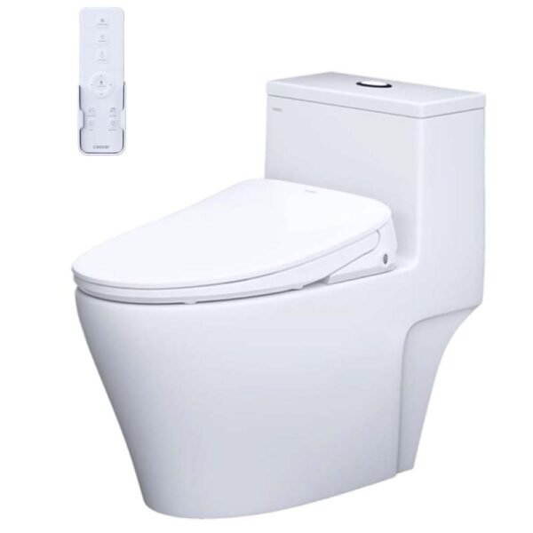 Bồn cầu CAESAR C1356F/ TAF710H (CD1356) 1 khối nắp điện tử TAF710H