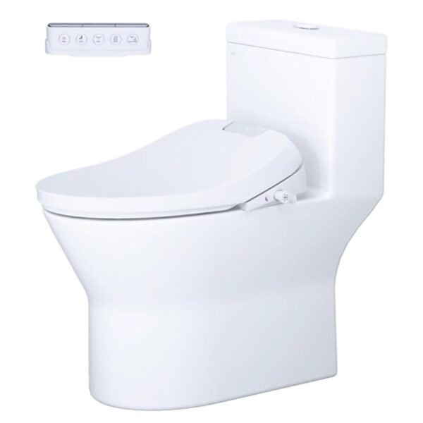 Bồn cầu CAESAR C1374F/ TAF610H (CD1374) 1 khối nắp điện tử TAF610H