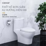 Bồn cầu CAESAR C1375 (CD1375) 1 khối nắp êm M221 - Ảnh 7