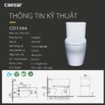 Bồn cầu CAESAR C1394 (CD1394) 1 khối nắp êm M233 - Ảnh 9