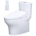 Bồn cầu CAESAR C1394F/ TAF710H (CD1394) 1 khối nắp điện tử TAF710H