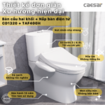 Bồn cầu CAESAR CD1320 2 khối nắp điện tử TAF400H - Ảnh 3