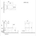 Bồn cầu CAESAR CPT1332 2 khối nắp thường M220, xả gạt, thoát ngang - Ảnh 7