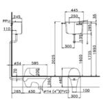 Bồn cầu CAESAR CS1230 dạng xổm, thùng nước T1100 - Ảnh 2