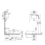 Bồn cầu CAESAR CS1280 dạng xổm, thùng nước T1100 - Ảnh 3