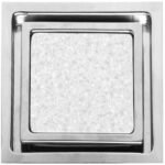 Phễu thoát sàn CAESAR F2060 vuông 200x200 mm (Ø60)