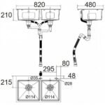 Chậu chén AMERICAN STADARD FFASX124 chậu đôi (lắp dương) - Ảnh 2