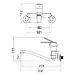 Vòi chén CAESAR K376C nóng lạnh, gắn tường - Ảnh 7