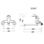 Vòi chén CAESAR K540C nóng lạnh, gắn tường - Ảnh 7