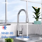 Vòi chén CAESAR K905C nóng lạnh, dạng dây rút - Ảnh 6