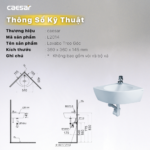 Chậu rửa mặt lavabo CAESAR L2014 treo tường, dạng góc - Ảnh 6