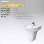 Chậu rửa mặt lavabo CAESAR L2150S treo tường, 1 lỗ - Ảnh 5