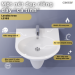 Chậu rửa mặt lavabo CAESAR L2152 treo tường - Ảnh 8