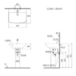 Chậu rửa mặt lavabo CAESAR L2365 treo tường - Ảnh 9