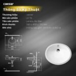 Chậu rửa mặt lavabo CAESAR L5115 âm bàn - Ảnh 7