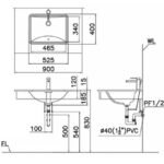 Chậu rửa mặt lavabo CAESAR L5125 âm bàn - Ảnh 5