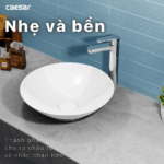 Chậu rửa mặt lavabo CAESAR L5221 đặt bàn (bao gồm ống xả và nắp sứ) - Ảnh 5