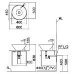 Chậu rửa mặt lavabo CAESAR L5221 đặt bàn (bao gồm ống xả và nắp sứ) - Ảnh 8