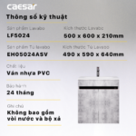 Bộ tủ lavabo CAESAR LF5024 + EH05024ASV treo tường - Ảnh 5