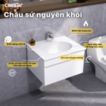 Bộ tủ lavabo CAESAR LF5024 + EH05024DDV treo tường - Ảnh 2