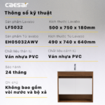 Tủ lavabo CAESAR EH05032AWV treo tường - Ảnh 7