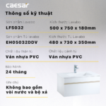 Tủ lavabo CAESAR EH05032DDV treo tường - Ảnh 6