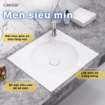 Chậu rửa mặt lavabo CAESAR LF5038 dương vành (bao gồm ống xả và nắp sứ) - Ảnh 6