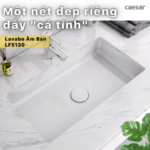 Chậu rửa mặt lavabo CAESAR LF5130 âm bàn (bao gồm ống xả và nắp sứ) - Ảnh 2
