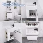 Chậu rửa mặt lavabo CAESAR LF5239S đặt bàn hoặc treo tường (bao gồm ống xả và nắp sứ) - Ảnh 5