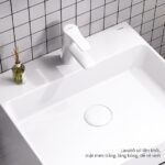 Chậu rửa mặt lavabo CAESAR LF5257 đặt bàn (bao gồm ống xả và nắp sứ) - Ảnh 7