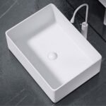 Chậu rửa mặt lavabo CAESAR LF5254 đặt bàn (bao gồm ống xả và nắp sứ) - Ảnh 2