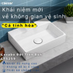 Chậu rửa mặt lavabo CAESAR LF5259 đặt bàn (bao gồm ống xả và nắp sứ) - Ảnh 5