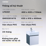 Tủ lavabo CAESAR EH05261ATGV treo tường - Ảnh 5