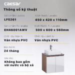 Tủ lavabo CAESAR EH46001AWV treo tường - Ảnh 5