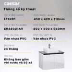 Bộ tủ lavabo CAESAR LF5261 + EH48001AV treo tường - Ảnh 7