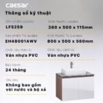 Bộ tủ lavabo CAESAR LF5261 + EH48001AWV treo tường - Ảnh 6