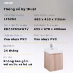 Bộ tủ lavabo CAESAR LF5263 + EH05263AW7V treo tường - Ảnh 7